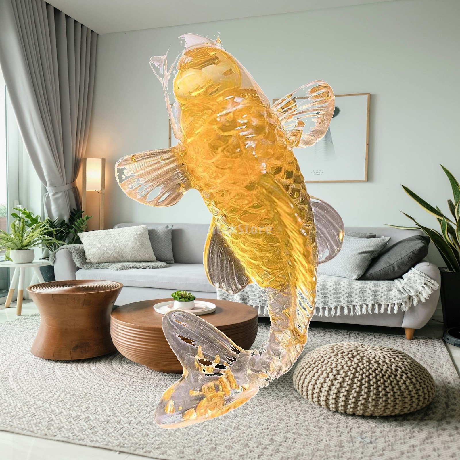 Aquarium Fish Japanese - Realistic Koi Fish Sculpture Resin Figurine