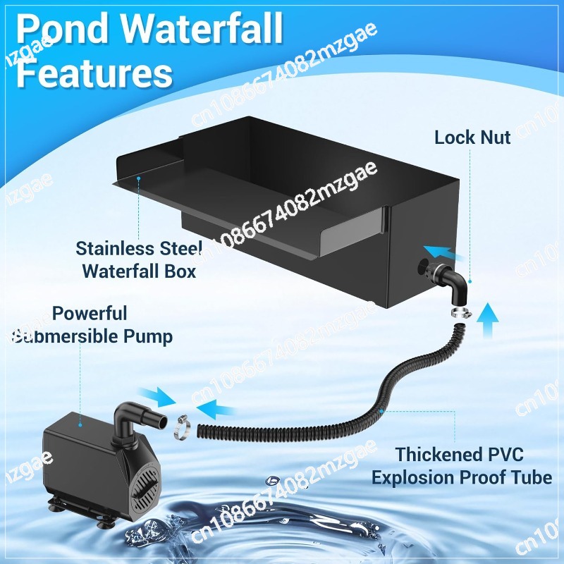 Aquarium Fish Pond - 304 Stainless Steel Pond Bellows Waterfall