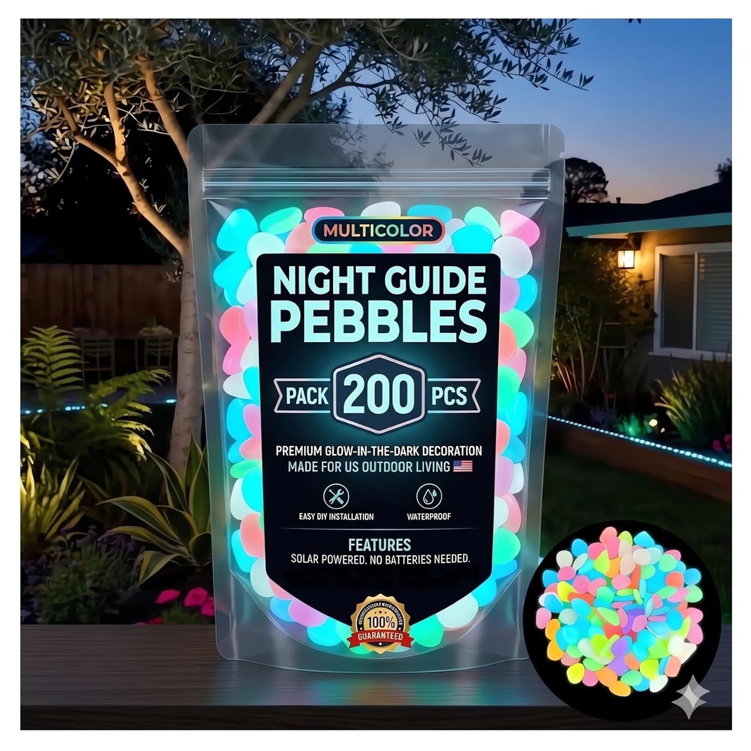 2026 Colored Night Glow Pebble - Aquarium Fish Rainbow recensione e prezzo