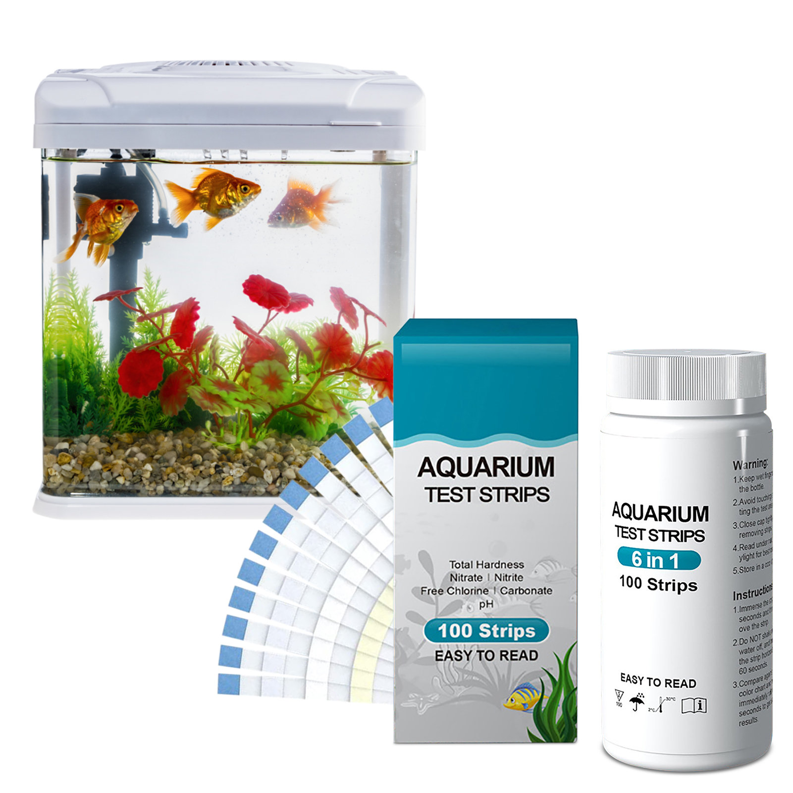100pcs 6-in-1 Water Quality Te - Aquarium Fish Pond recensione e prezzo
