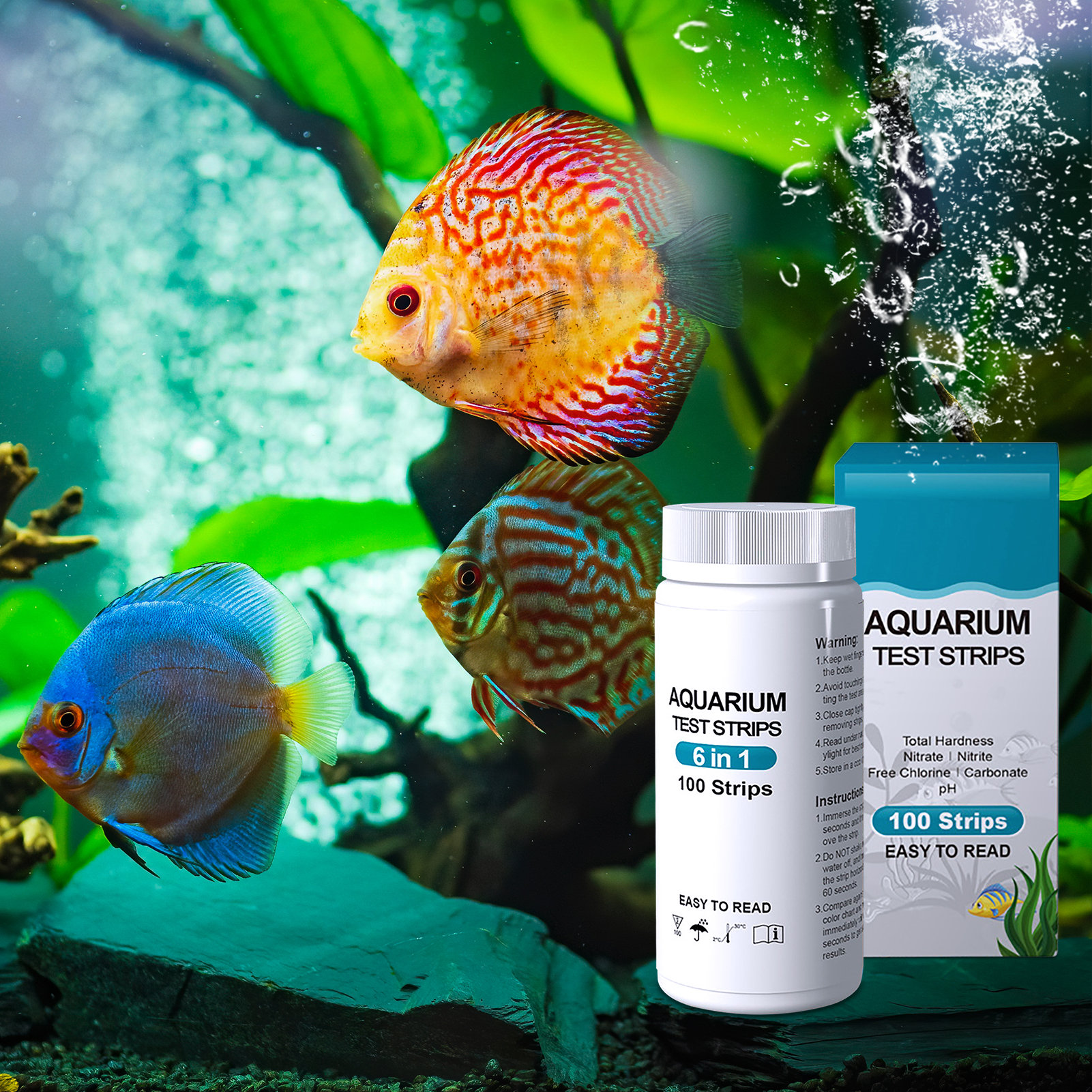100pcs 6-in-1 Water Quality Te - Aquarium Fish Pond recensione e prezzo