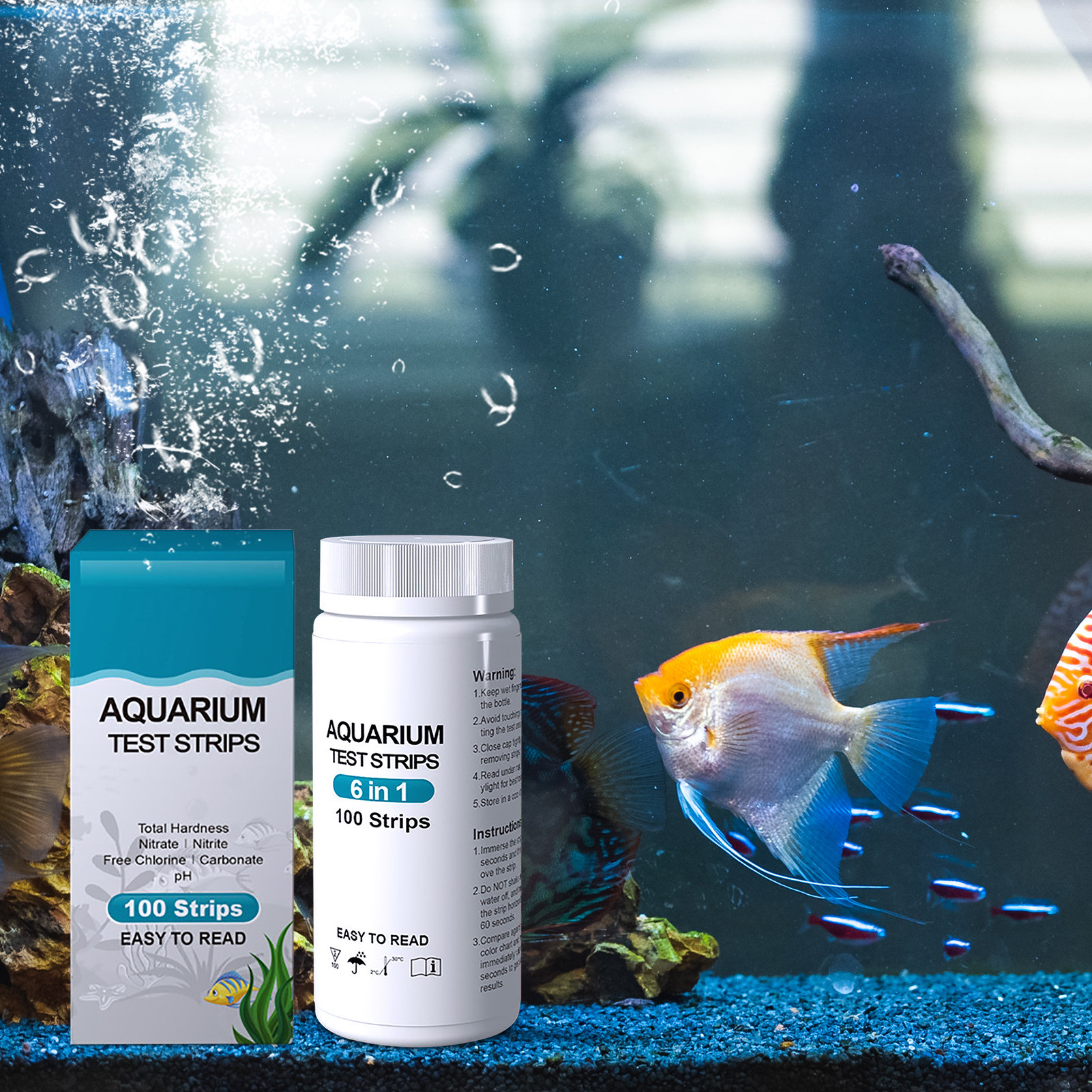 100pcs 6-in-1 Water Quality Te - Aquarium Fish Pond recensione e prezzo